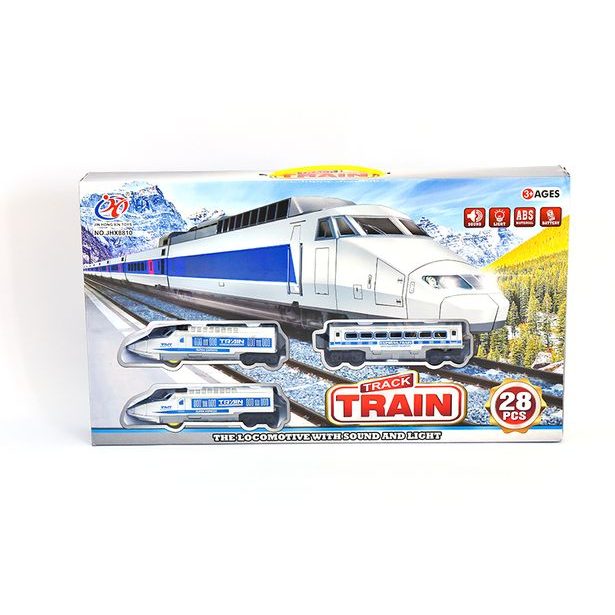 Vlaková dráha, stříbrná, 111cm