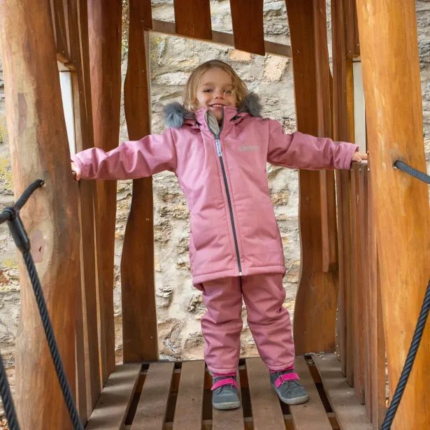 ESITO Dětské softshellové oteplovačky Antique pink - antique pink / 86