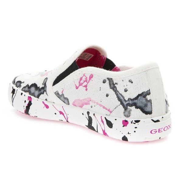 Dívčí plátěné boty GEOX White/Fuxia
