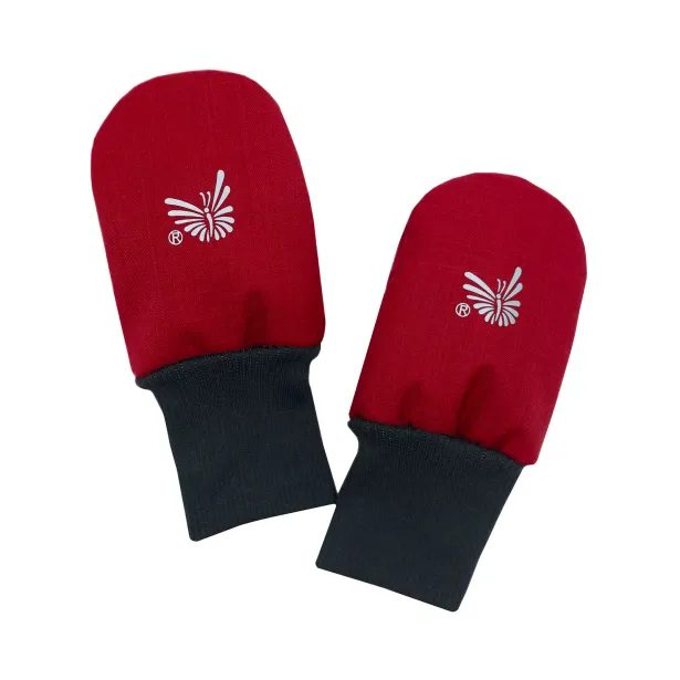 ESITO Zimní bezpalcové rukavice softshell s beránkem Red - červená