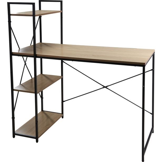 H & S COLLECTION Psací stůl s policí 110 x 52 x 116 cm KO-DD1001460