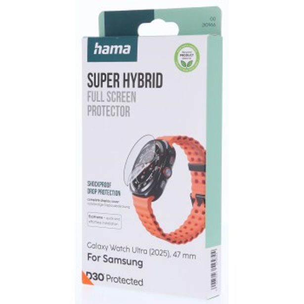 Hama Super Hybrid, ochrana displeje pro Samsung Galaxy Watch Ultra (25), 47 mm, D3O®, nerozbitná