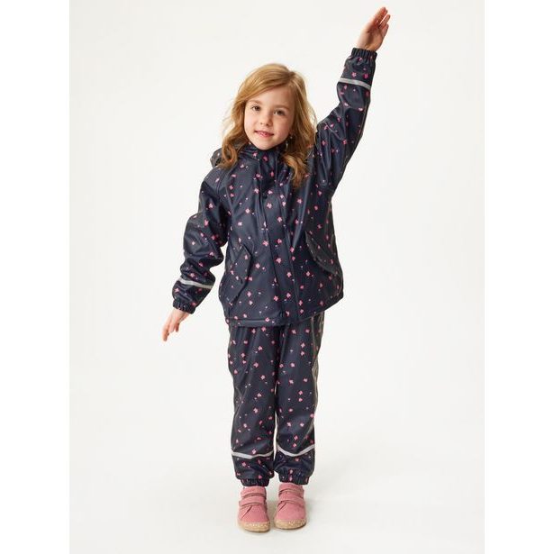 Unuo Dětská nepromokavá bunda s fleecem, Květiny