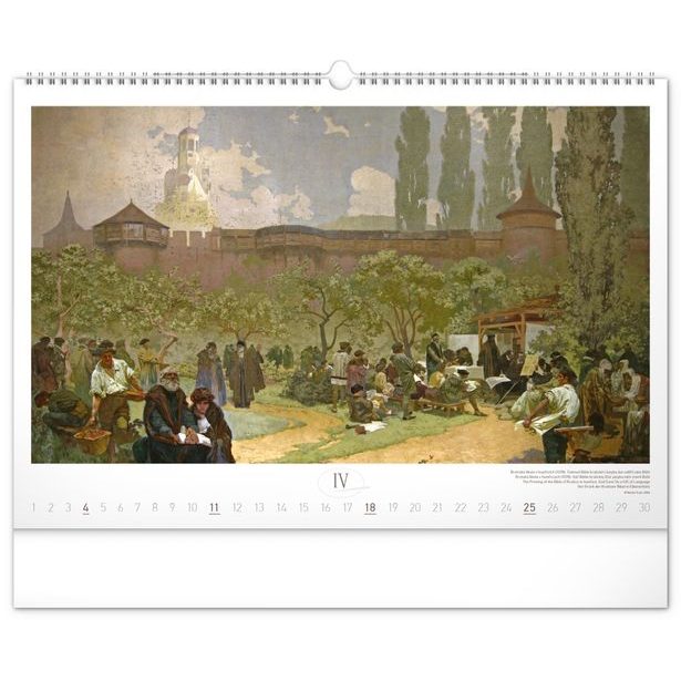 NOTIQUE Nástěnný kalendář Slovanská epopej – Alfons Mucha 2027, 48 x 33 cm