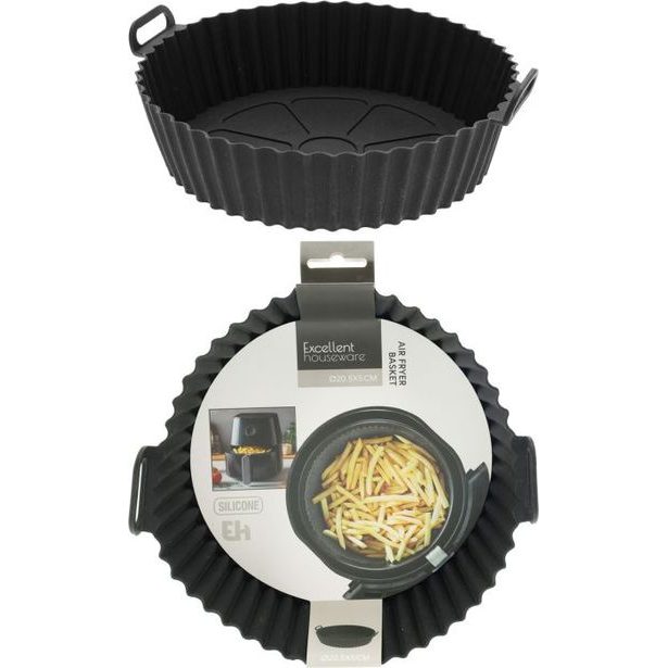 forma d20,5x5cm, do horkovzd.fritézy, černá, silikon