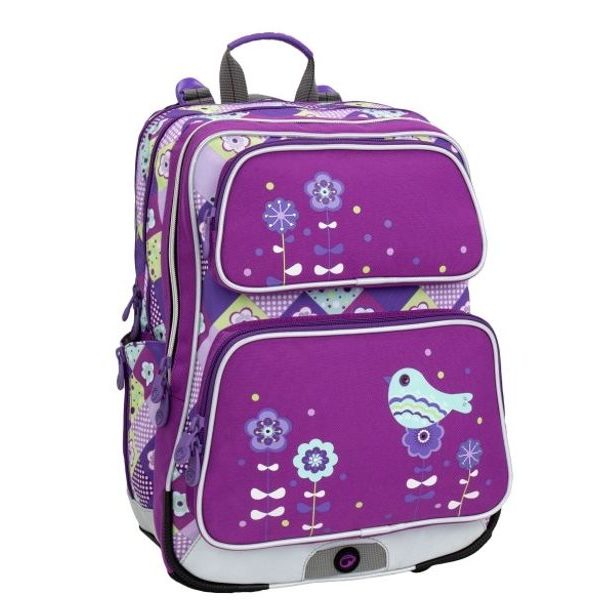 Dívčí školní batoh pro prvňáčky Bagmaster GALAXY 6 B PINK/BLUE/YELLOW