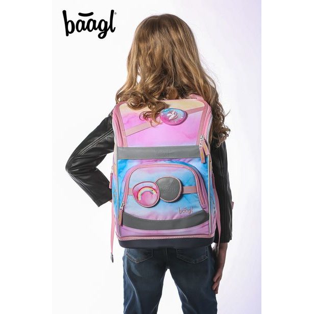 BAAGL SET 5 Zippy Plus Rainbow Unicorn: aktovka, penál, sáček, zástěra, peněženka