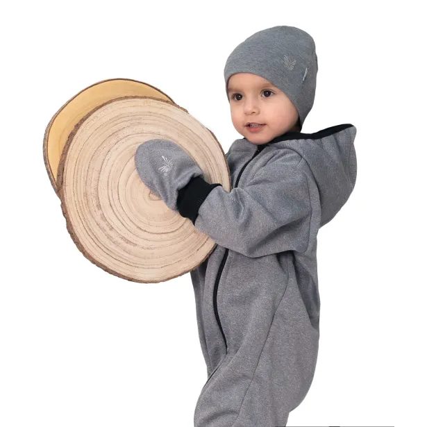 ESITO Rostoucí softshellová kombinéza s fleecem Šedý melír - šedá