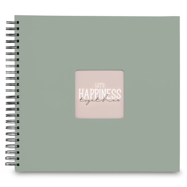 Hama album klasické spirálové FINE ART 36x32 cm, 50 stran, sage, černé listy