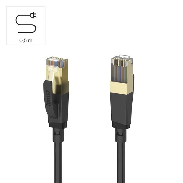 Hama síťový kabel Cat8 S/FTP RJ45 0,5 m, stíněný, 40 Gb/s