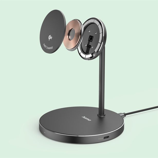 Hama bezdrátová nabíječka s držákem, Qi2 15 W