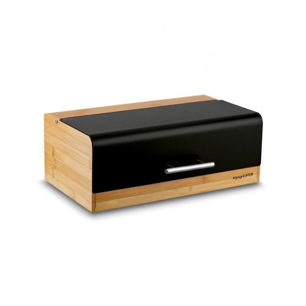 chlebovka 36x20x13,5cm, FRESCO KönigHOFFER černá, dřevo/kov