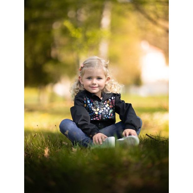 Unuo, Dětská softshellová bunda bez zateplení Basic, Černá, Zahrada