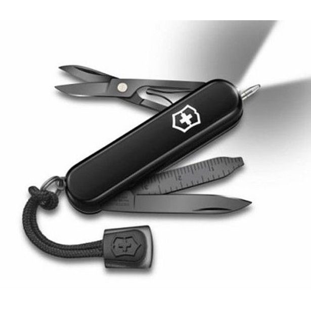 nůž 7-funkcí 58mm Signature Lite Onyx Black, LED sv., Victorinox