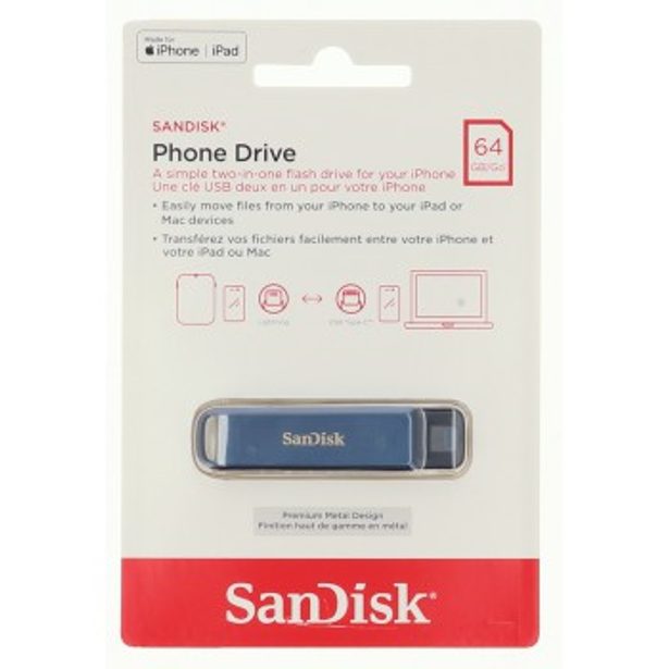 SanDisk iXpand Phone Drive USB Type-C Metallic Sky 64GB