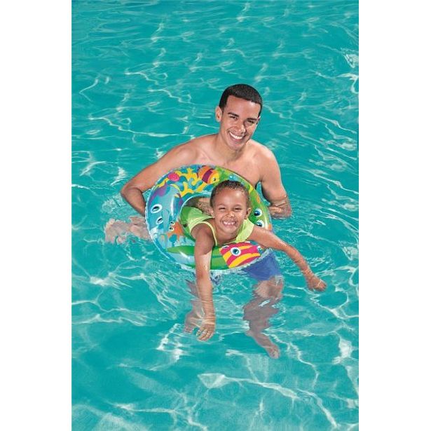 Nafukovací kruh Designer, 56cm – mix 2 druhy (ryby, včelka)