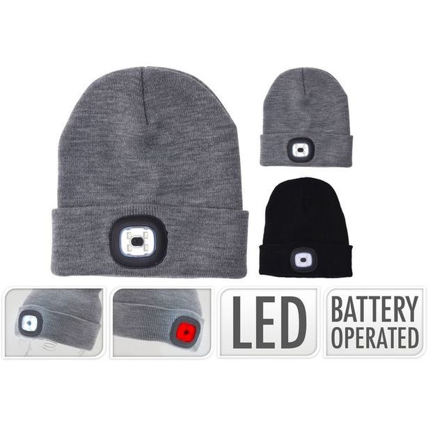 čepice s LED světlem, 2 barvy, na baterie