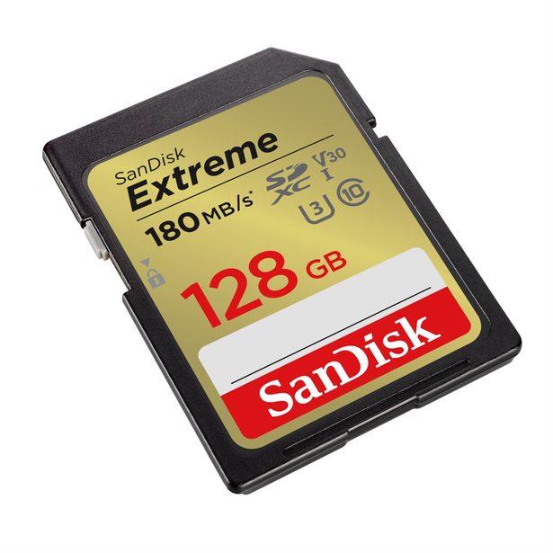 SanDisk Extreme 128GB SDXC Memory Card 180MB/s and 90MB/s, UHS-I, Class 10, U3, V30