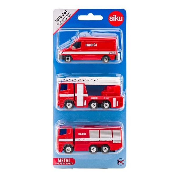 SIKU česká verze - set hasičská sada 3 aut