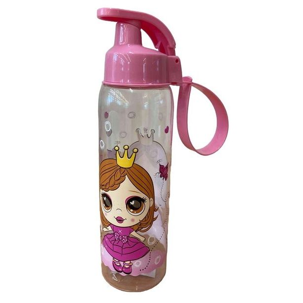 láhev 0,50l PRINCEZNA, růžová, TRITAN, nápitka, kryt, dětská, plast