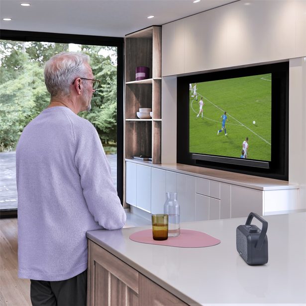Hama bezdrátový přenosný TV reproduktor, nabíjecí základna s 2,4 GHz vysílačem, Bluetooth