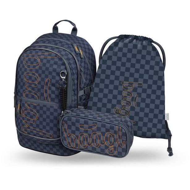 BAAGL SET 3 Core Ska modrý: batoh, penál, sáček GRS