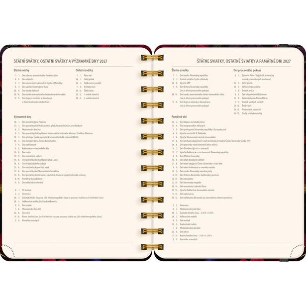 NOTIQUE Spirálový 18měsíční diář Petito – Rudé květy 2026/2027, 13 x 18 cm