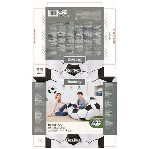 Nafukovací křeslo Fotbalový míč, 1,14m x 1,12m x 66cm