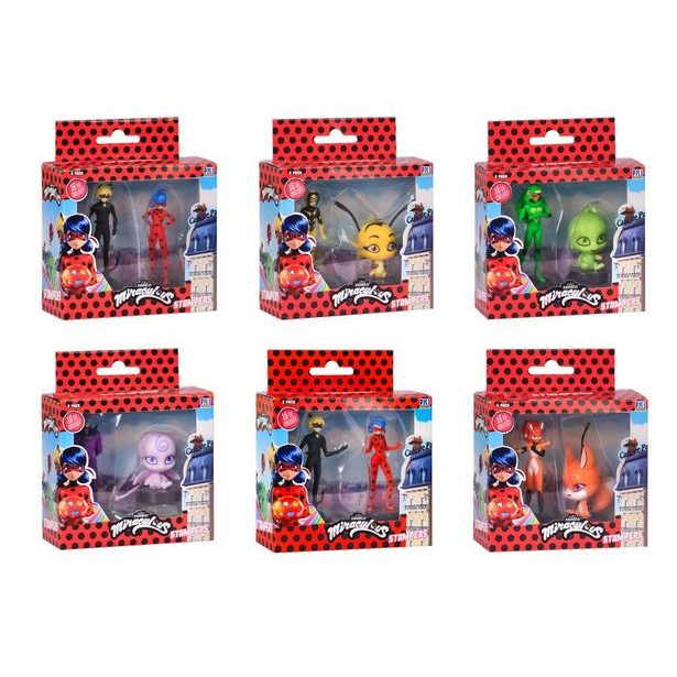 Miraculous: Beruška a černý kocour- razítka 2 ks figurka Ast.