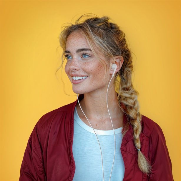 Hama sluchátka s mikrofonem Glow II, pecky, konektor Lightning, bílá