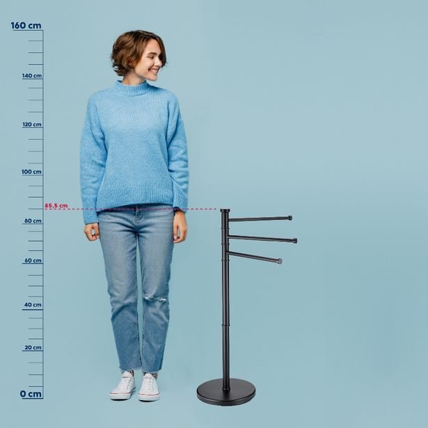 KELA Držák na ručníky Swing lakovaná nerez, černý 85,5 x 28,5 KL-18976