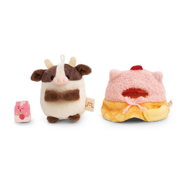 NICI NICI plyš MyMochi Kravička Moona 8 cm v kostýmu milkshake a zmrzlinou,set dárkové bal.