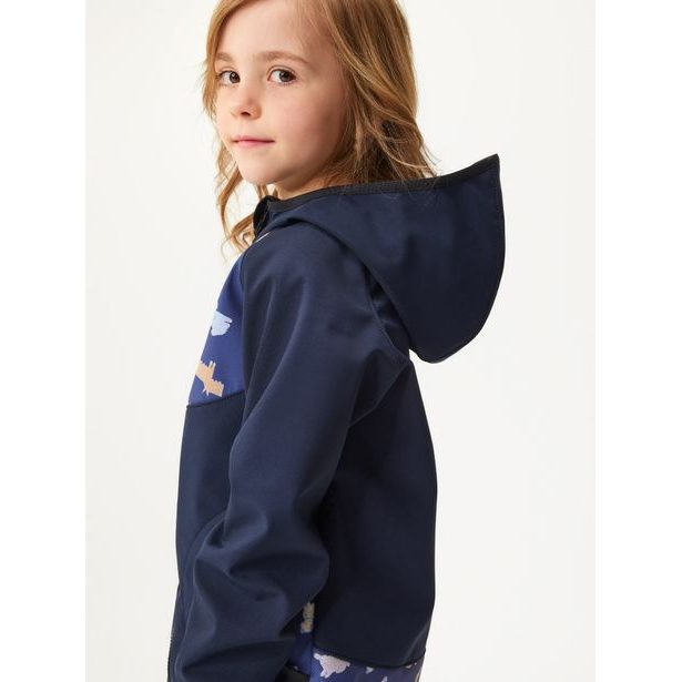 Unuo Dětská softshellová bunda s fleecem Basic, Tm. Modročerná, Pejsci