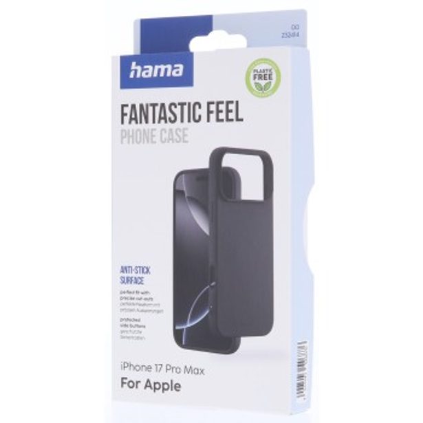 Hama Fantastic Feel, kryt pro Apple iPhone 17 Pro Max, hebký povrch, černý