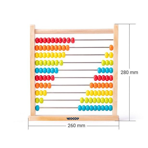 Počítadlo přírodní s barevnými korálky