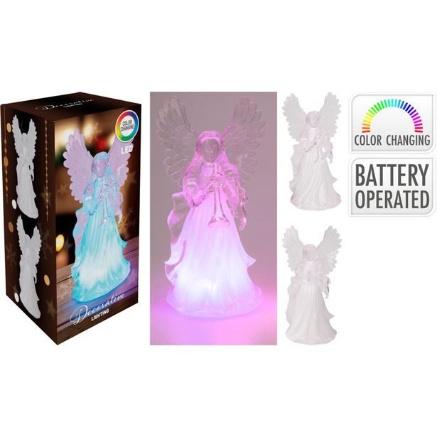 HOMESTYLING Vánoční dekorace anděl svíticí 30 cm barevný KO-AX5351050trub