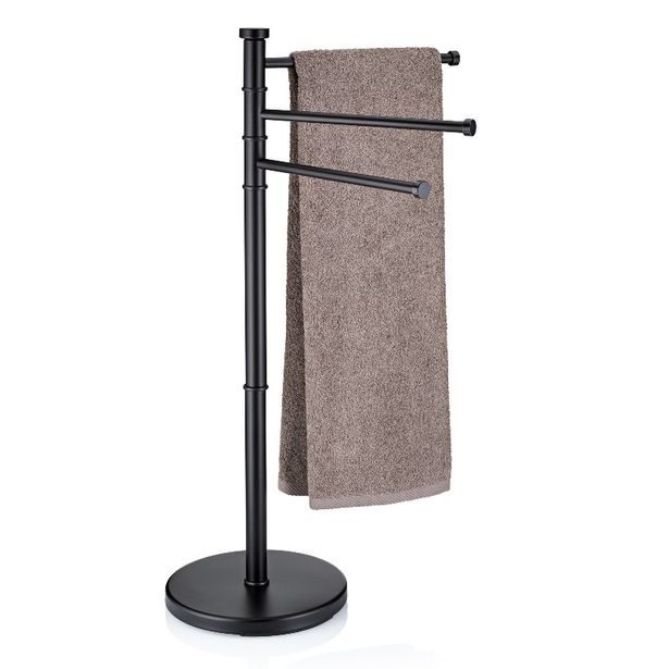 KELA Držák na ručníky Swing lakovaná nerez, černý 85,5 x 28,5 KL-18976