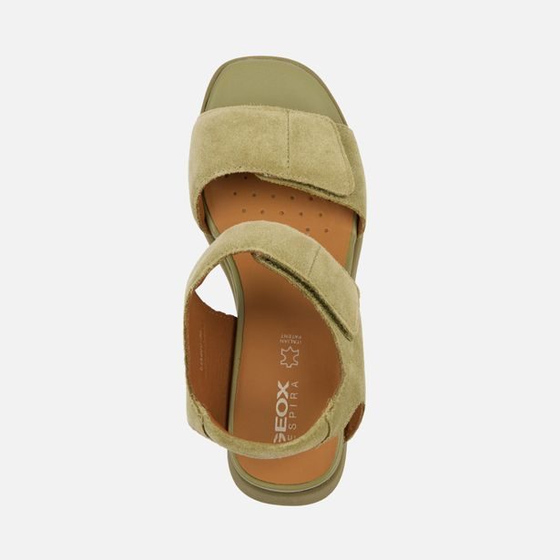 Khaki dámská obuv na klínku Geox Spherica EC6