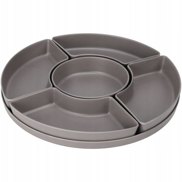 EXCELLENT HOUSEWARE Misky servírovací s tácem sada 6 ks šedá KO-177602550seda