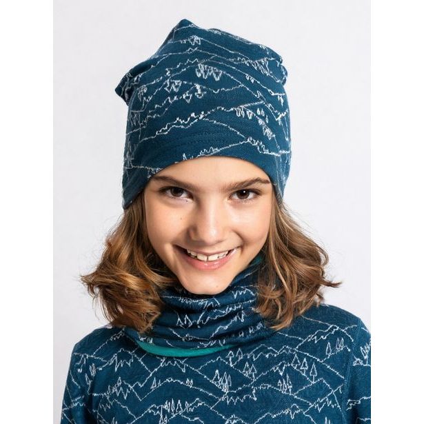 Unuo, Dětský merino nákrčník, Kobaltová, Hory kluk