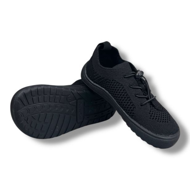 Dětská plátěná obuv BAREFOOT Protetika - černé