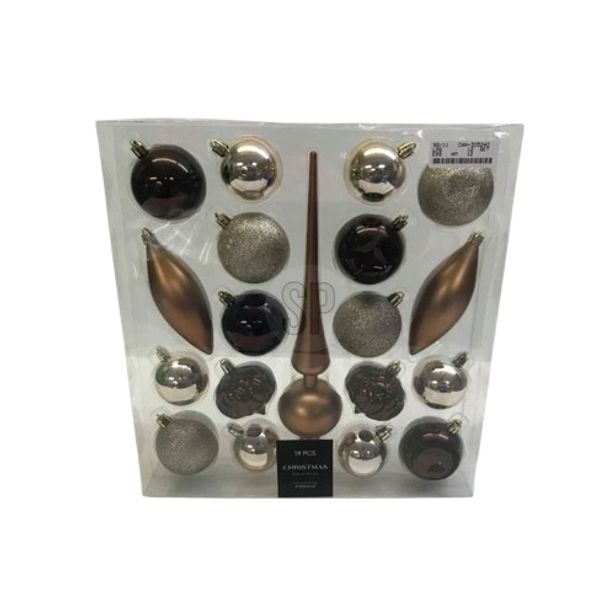 HOMESTYLING Vánoční ozdoby sada 19 ks jantarová KO-CAN305240