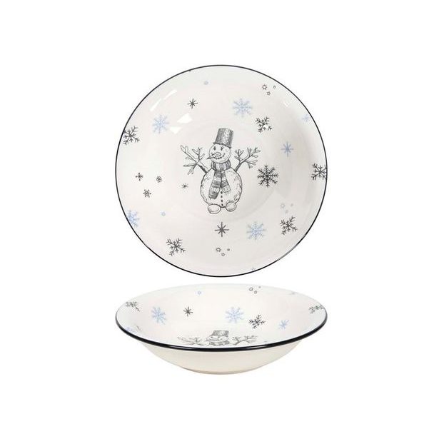 HIT TALÍŘ HLUBOKÝ SNĚHULÁK MODRÝ 21CM