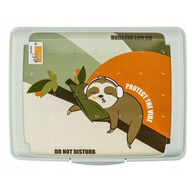 box 0,5l OLEK Medvídek, 17x13x 3,5cm, šedý, svačin., na tužky, plast