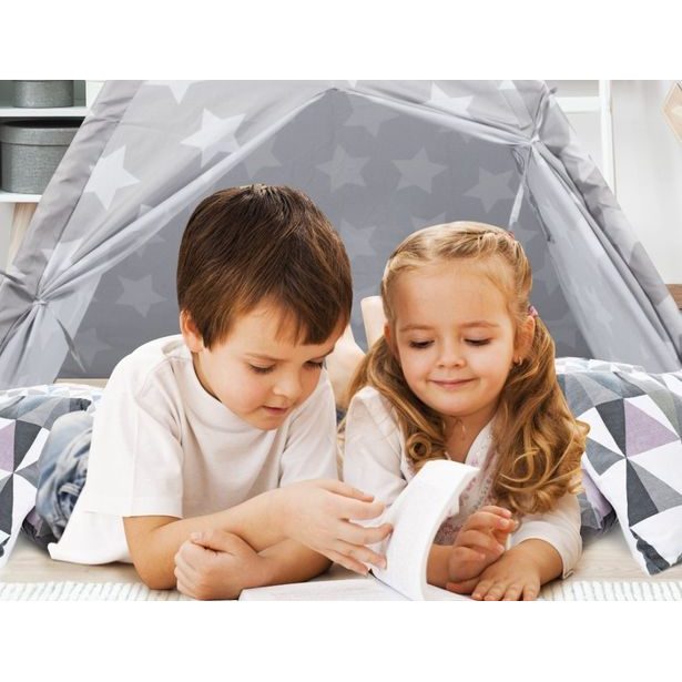 EDDY TOYS Dětský stan teepee 120x120x150cm šedá ED-215004seda