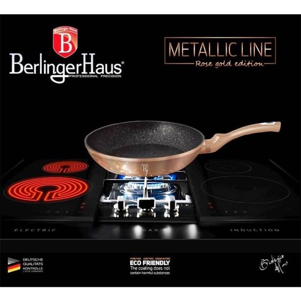 BERLINGERHAUS Pánev s mramorovým povrchem 30 cm Rosegold Metallic Line BH-1511