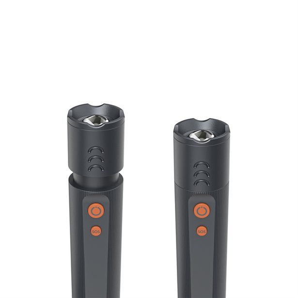 Hama FLX350, LED svítilna, hliníková, 350 lm / 230 m, 4 režimy+SOS, IP44, zoom, karabinka, baterie