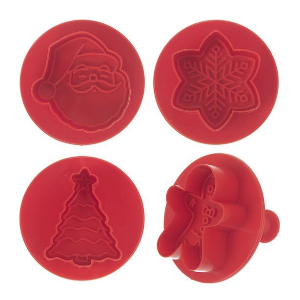 Vykrajovačka s pístem UH/kov Vánoce 4 ks velká