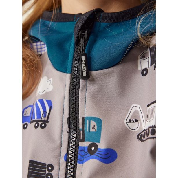 Unuo Dětská softshellová bunda s fleecem Basic, Kobaltová, Bagr