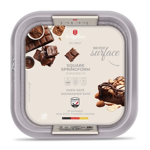 BERLINGERHAUS Forma na dort s titanovým povrchem 28x28 cm Taupe Collection BH-8667
